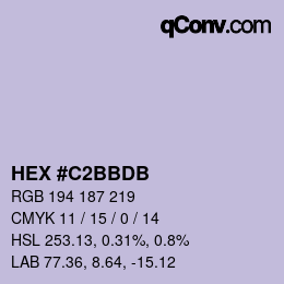 カラーコード: HEX #C2BBDB | qconv.com
