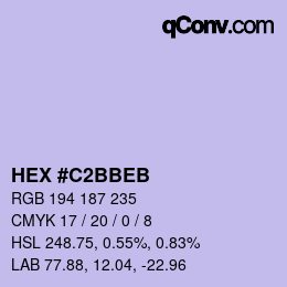 Color code: HEX #C2BBEB | qconv.com