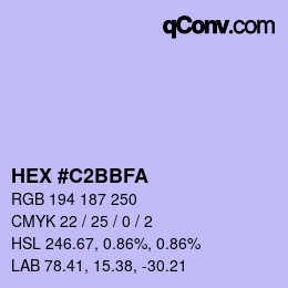 Color code: HEX #C2BBFA | qconv.com