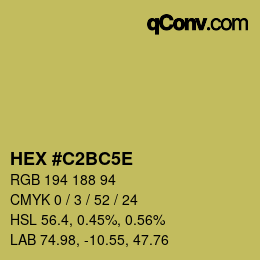 Code couleur: HEX #C2BC5E | qconv.com
