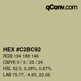 カラーコード: HEX #C2BC92 | qconv.com