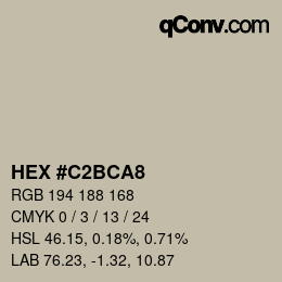 Color code: HEX #C2BCA8 | qconv.com