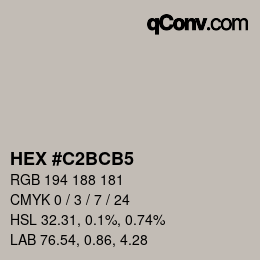 カラーコード: HEX #C2BCB5 | qconv.com