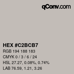 Color code: HEX #C2BCB7 | qconv.com