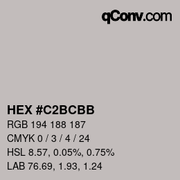 Farbcode: HEX #c2bcbb | qconv.com