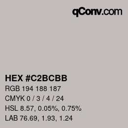 Farbcode: HEX #C2BCBB | qconv.com