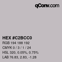 Color code: HEX #C2BCC0 | qconv.com