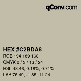 カラーコード: HEX #C2BDA8 | qconv.com