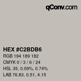 Color code: HEX #C2BDB6 | qconv.com