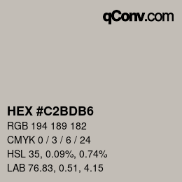 カラーコード: HEX #C2BDB6 | qconv.com
