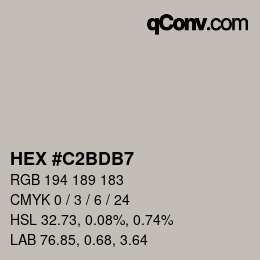 カラーコード: HEX #C2BDB7 | qconv.com