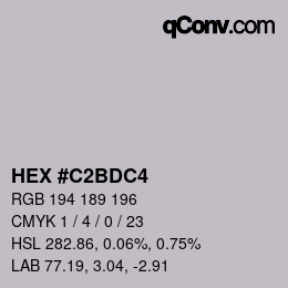 颜色代码: HEX #C2BDC4 | qconv.com