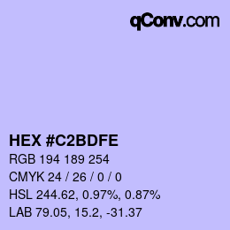 Color code: HEX #C2BDFE | qconv.com