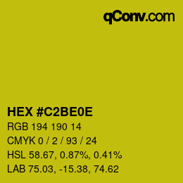 Color code: HEX #C2BE0E | qconv.com