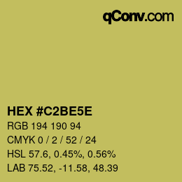 Farbcode: HEX #C2BE5E | qconv.com