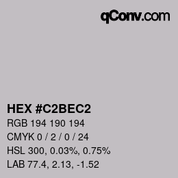 カラーコード: HEX #C2BEC2 | qconv.com