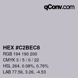 カラーコード: HEX #C2BEC8 | qconv.com