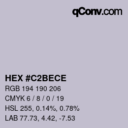 カラーコード: HEX #C2BECE | qconv.com