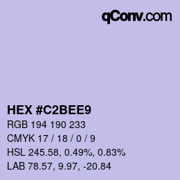 Color code: HEX #C2BEE9 | qconv.com