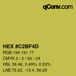 カラーコード: HEX #C2BF4D | qconv.com