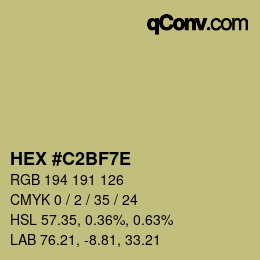 Código de color: HEX #C2BF7E | qconv.com