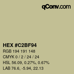 Farbcode: HEX #C2BF94 | qconv.com