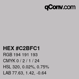 カラーコード: HEX #C2BFC1 | qconv.com