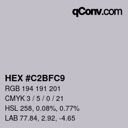 Color code: HEX #C2BFC9 | qconv.com
