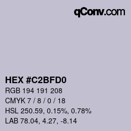 カラーコード: HEX #C2BFD0 | qconv.com