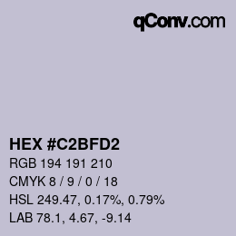 Color code: HEX #C2BFD2 | qconv.com
