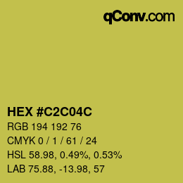 颜色代码: HEX #C2C04C | qconv.com