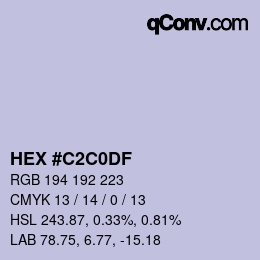 Color code: HEX #C2C0DF | qconv.com