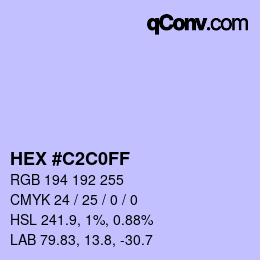 Color code: HEX #C2C0FF | qconv.com