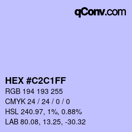 Color code: HEX #C2C1FF | qconv.com