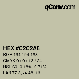 颜色代码: HEX #C2C2A8 | qconv.com
