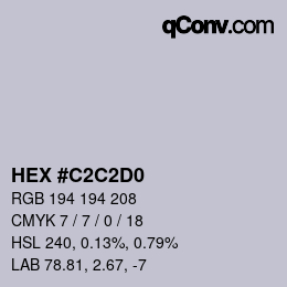 颜色代码: HEX #C2C2D0 | qconv.com