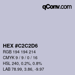 Color code: HEX #C2C2D6 | qconv.com