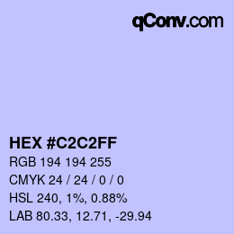 Color code: HEX #C2C2FF | qconv.com