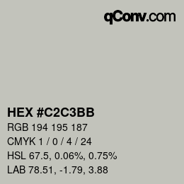 カラーコード: HEX #C2C3BB | qconv.com