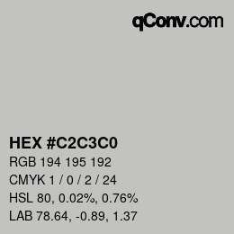 Color code: HEX #C2C3C0 | qconv.com