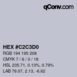 Code couleur: HEX #C2C3D0 | qconv.com