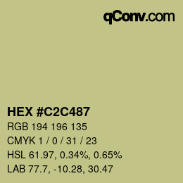 カラーコード: HEX #C2C487 | qconv.com