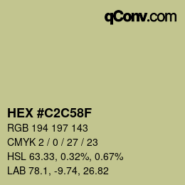 カラーコード: HEX #C2C58F | qconv.com