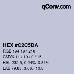 Color code: HEX #C2C5DA | qconv.com