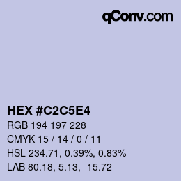 カラーコード: HEX #C2C5E4 | qconv.com