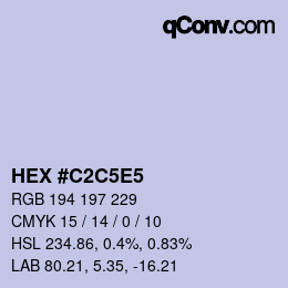 カラーコード: HEX #C2C5E5 | qconv.com