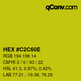 カラーコード: HEX #C2C60E | qconv.com