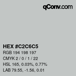 Color code: HEX #C2C6C5 | qconv.com