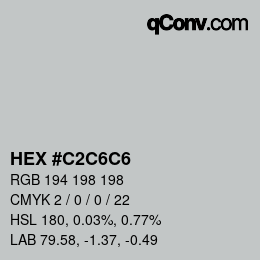 Color code: HEX #C2C6C6 | qconv.com