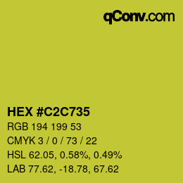 カラーコード: HEX #C2C735 | qconv.com